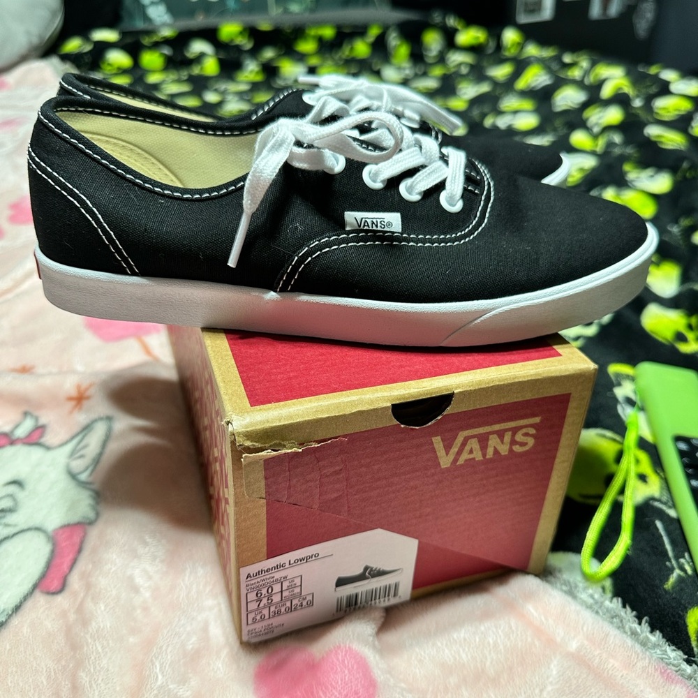Vans Black and White Canvas Shoes
